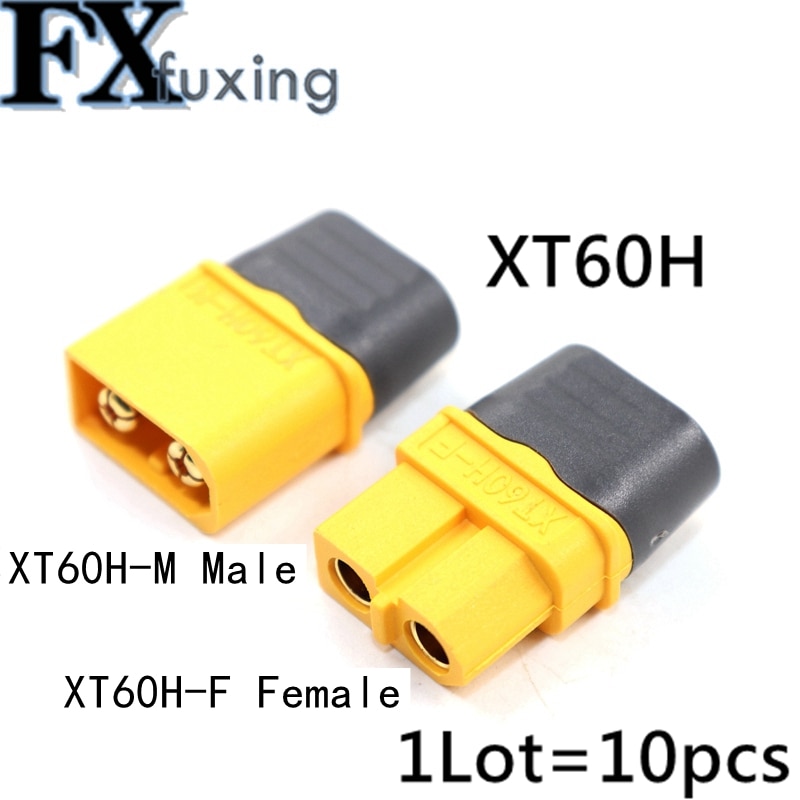 10PCS XT60 XT60H Bullet Connectors Male Female Power Plugs Power RC LV Lipo Battery Motor 3D Printer XT60H-M XT60H-F
