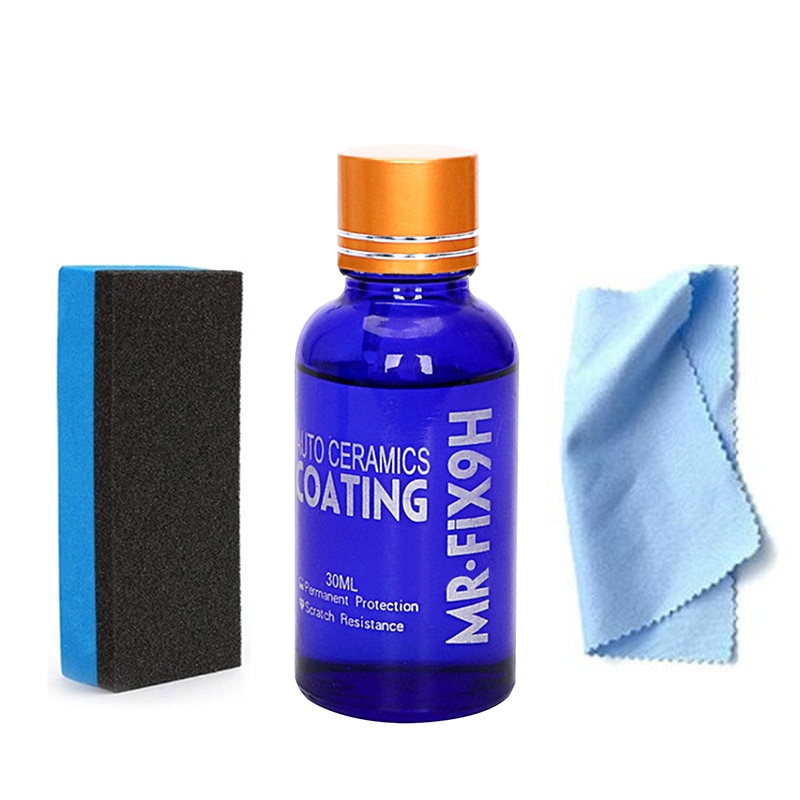 30ml 9H Car Liquid Ceramic Coat Super Hydrophobic Glass Coating Set Anti-Scratch Auto Glass Coat Liquid Paint Care Polish 1 Set