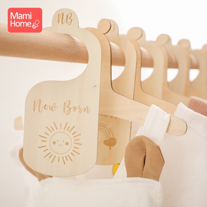 5PC/7PC Wooden Baby Closet Dividers Clothes Organizers Newborn Growth Remembrance for Newborn to Toddler Girl Boy Baby Goods