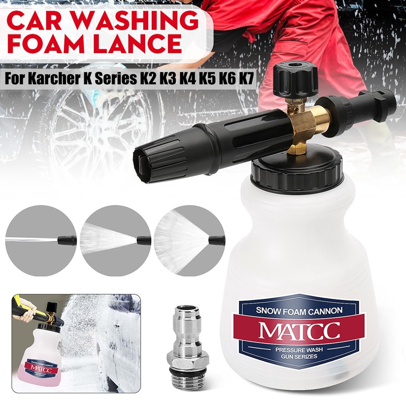 MATCC Car Snow Foam Lance High Pressure Foam Wash Gun Soap Jet Bottle For Karcher K Series K2 K3 K4 K5 K6 K7 Pressure Washer