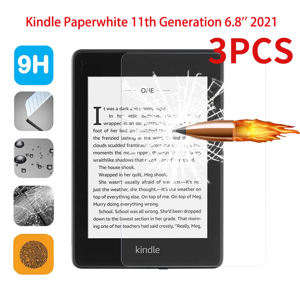3PCS Tempered Glass For Kindle Paperwhite 11th Generation 6.8 inch Screen Protector Protective Film For Kindle Paperwhite 2021