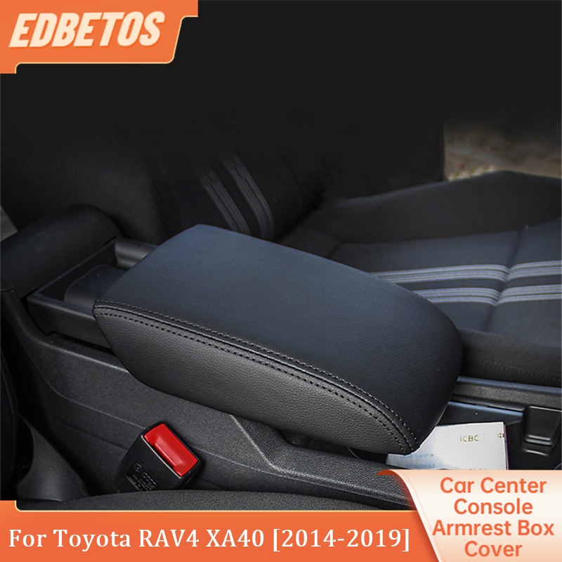 For Toyota RAV4 XA40 2014 2015 2016 2017 - 2019 Central Armrest Box Protection Cover Pad Leather Interior Decoration Accessories