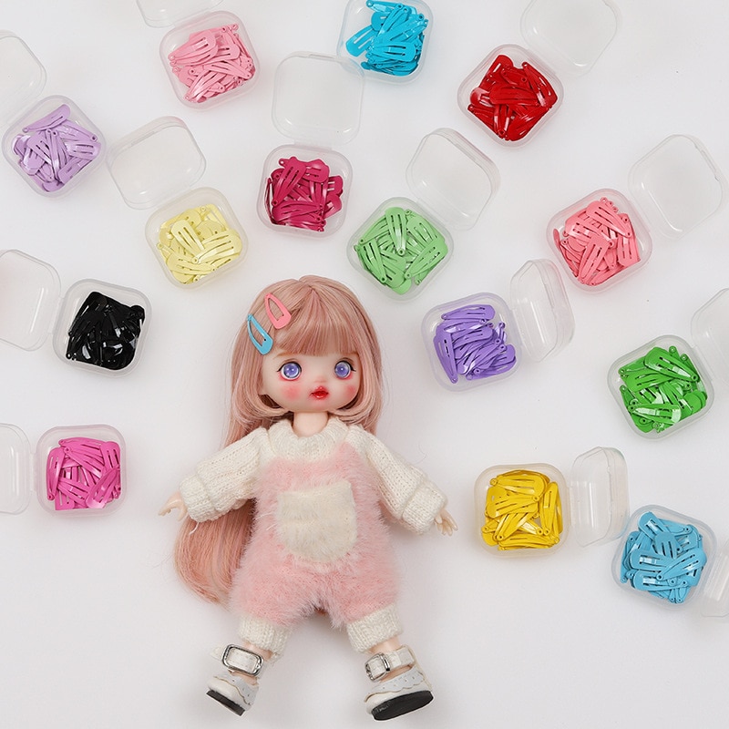 20Pcs 2cm Mini Cute Hair Clip Children Side Clip Baby Hair Accessories Pet BB Clip Small Doll Cat Dog Hairpin