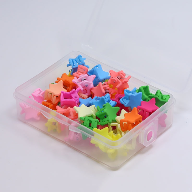 30Pcs/50Pcs Color Mini Claw Clip Solid Color Cute Children Star Flower Love Cartoon Small Hairpin Baby Hair Accessories