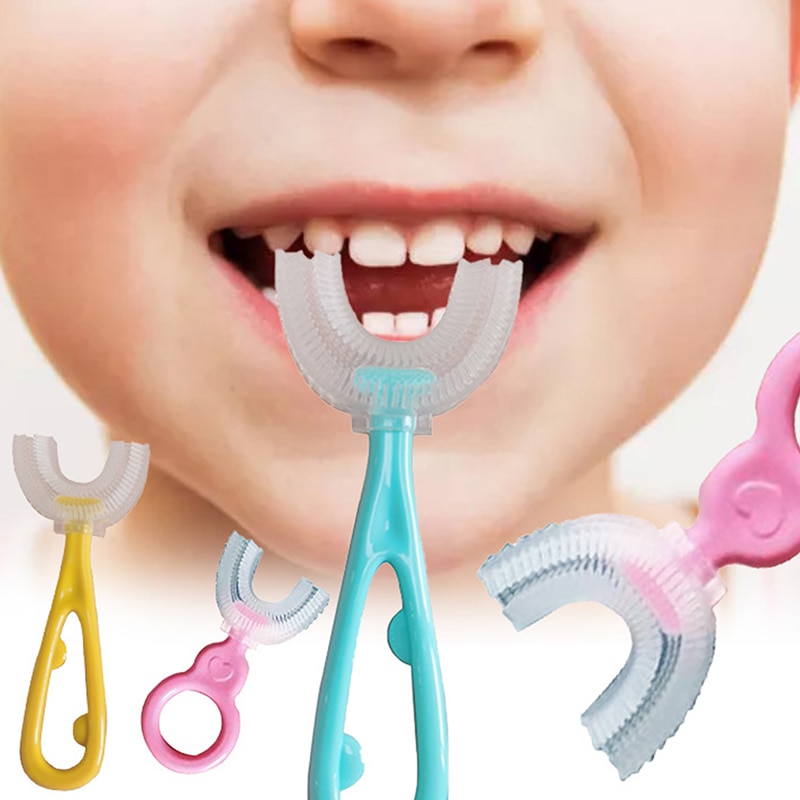 Baby Toothbrush U-shaped Silicone Brush Head Cleaning Teeth for Kids 2-12 Year Baby Brush Kids Teeth Oral Care Cleaning