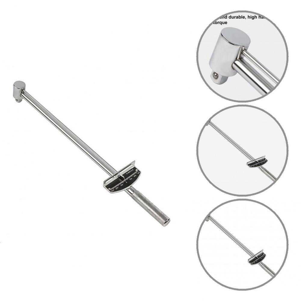 Torque Wrench Long Service Life Socket Torque Wrench Silver Color Clear Scale Durable Professional Pointer Torque Wrench