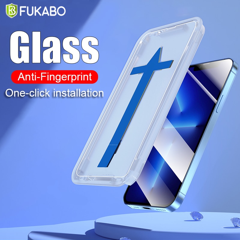 One-click installation Tempered Glass For iPhone 13 12 11 Pro Max 12 13 Mini Screen Protector XR XS X Full Cover Protective Film
