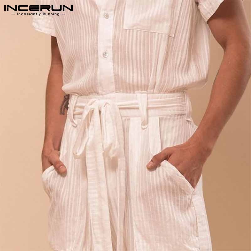 INCERUN Fashion New Men Pantalons Loose Comeforable All-match Simple Striped Handsome Hot Sale Well Fitting Trousers S-5XL 2021