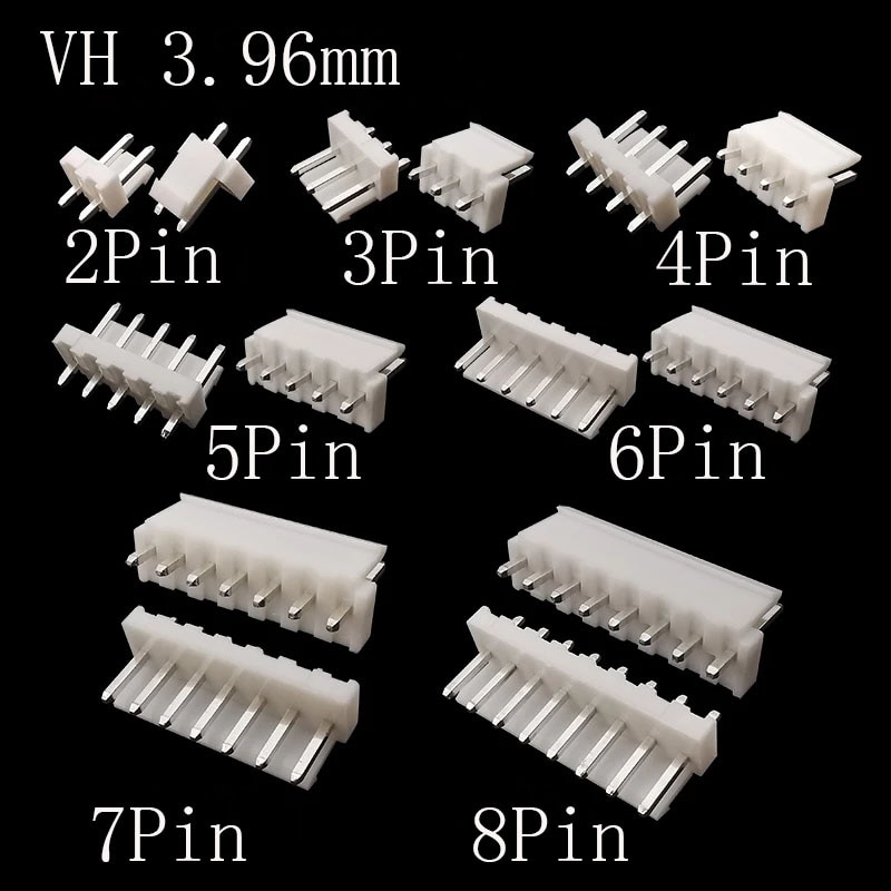 20Pcs/lot VH-3.96 Straight Pin Header Connector VH 3.96mm Pitch Terminal Pin Header Connectors 2P/3/4/5/6/7/8Pin