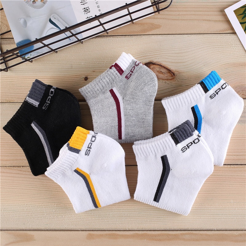 LKWDer 10 Pairs/lot Men Breathable Short Socks Absorb Sweat Ankle Socks Fashion Casual Cotton Sports Autumn Season Male Socks