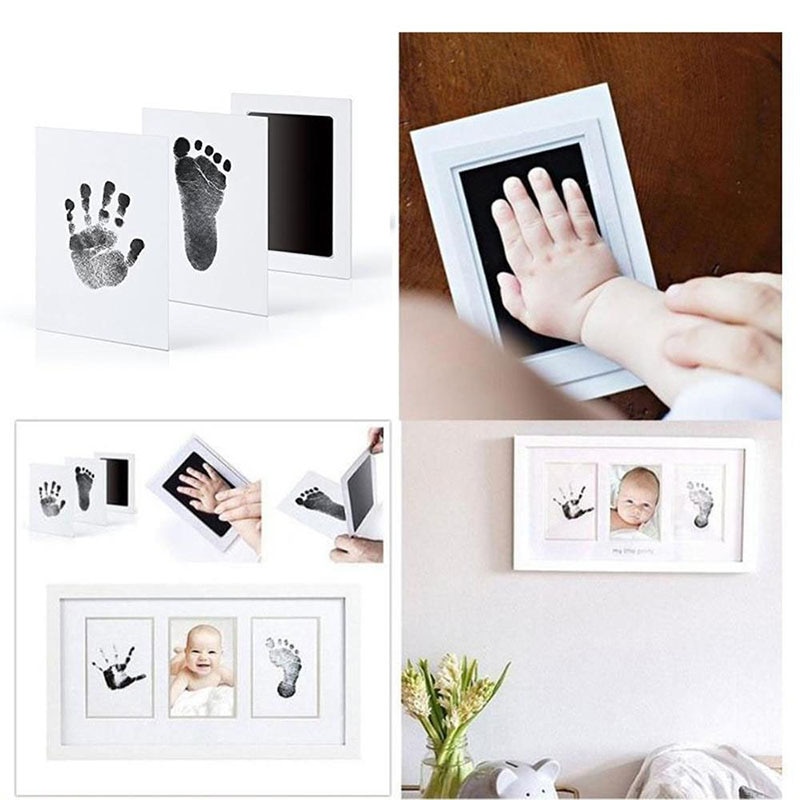 Safe And Non-Toxic Baby Footprints, Handprints, No Skin Contact, No Ink Pad Kit, 0-6 Months Newborn Pet Dog Paw Print Souvenir