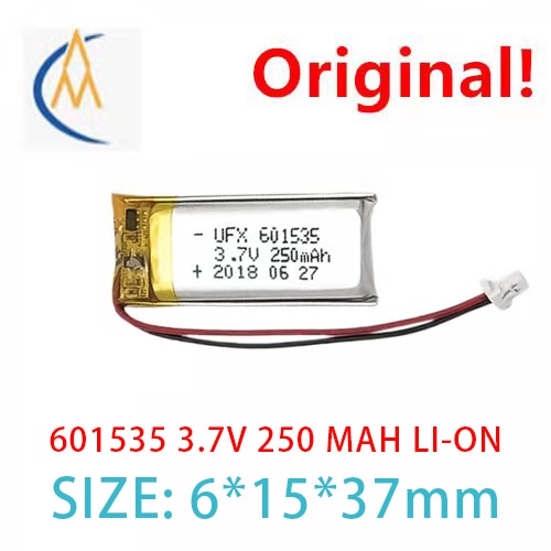 601535 3.7V 250mah special polymer lithium battery for beauty instrument kckc UN38.3 MSDS led toy model with protection