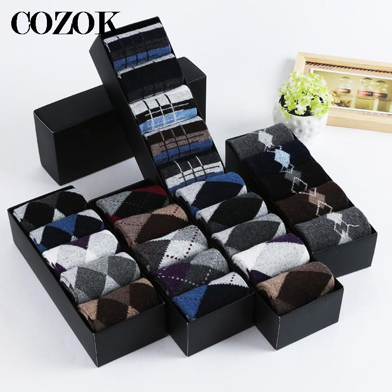 5 Pairs Mens Wool Socks Winter Thicken Warm Terry Socks Male Business Casual Thermal Cotton Socks Men Comfort Calcetines Hombre