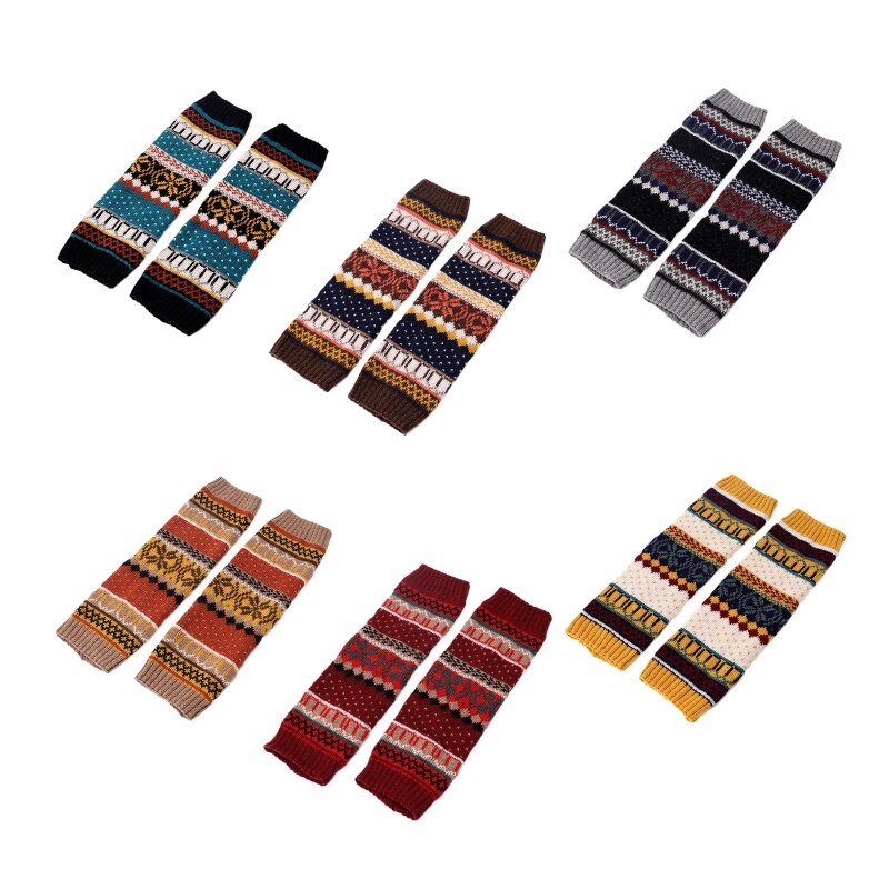 Fashion Leg Warmers Loose Legs Warmer Knitted Socks Boot Cuffs for Women Girls L5YB