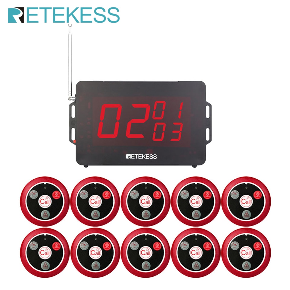 Retekess TD136 Wireless Waiter Calling System Restaurant Pager Voice Broadcast Host Receiver Call Button For Bar Hotel Cafe Club