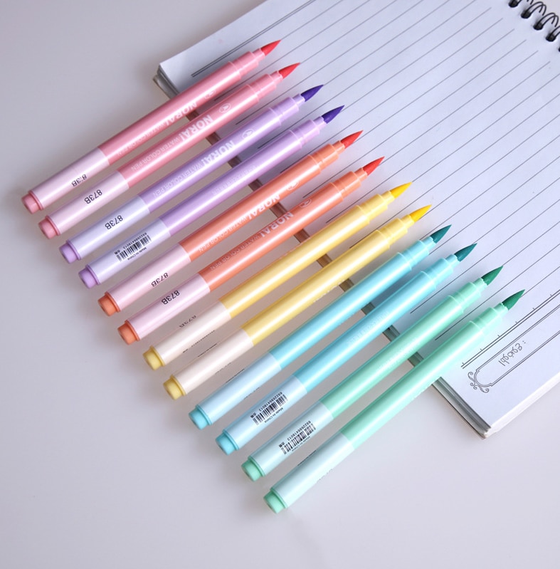 Morandi color highlighter soft head color student draw key marker pen fluorescent 6 color graffiti outline pen wholesale