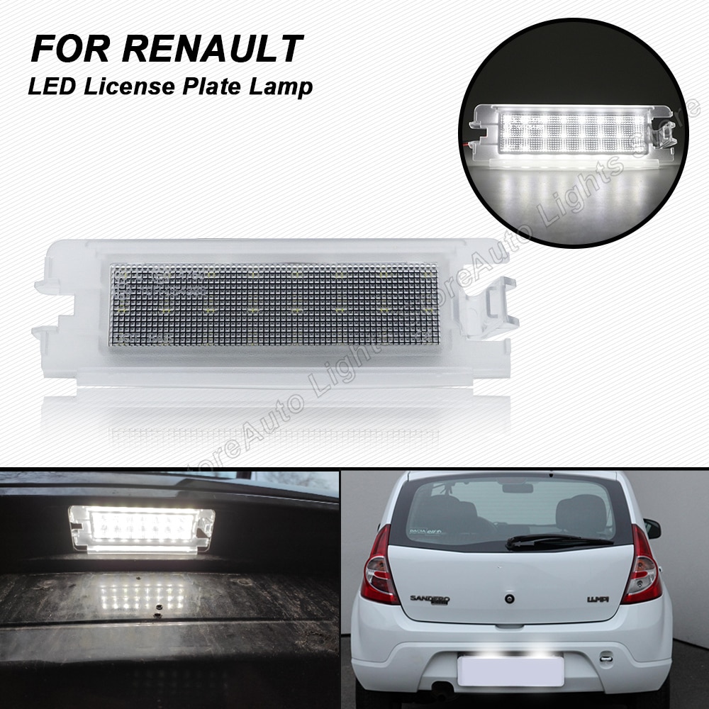 1X LED License Number Plate Light Lamp For DACIA LOGAN I 2004-2012 SANDERO I 2008-2012 Renault Clio 2001.05-2004.11 Facelift