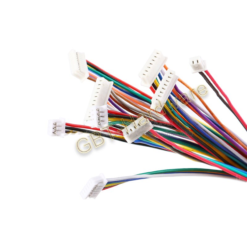 SH1.0mm 2/3/4/5/6/7/8/9/10P Single/Double Head 10Cm Electronic Terminal Line 28AWG Tinned Copper Wire Red White Yellow Green