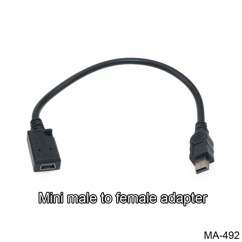 1Pcs Black Light Adapter Cable Mini USB B 5pin Male To Female Extension Cable Cord Adapter