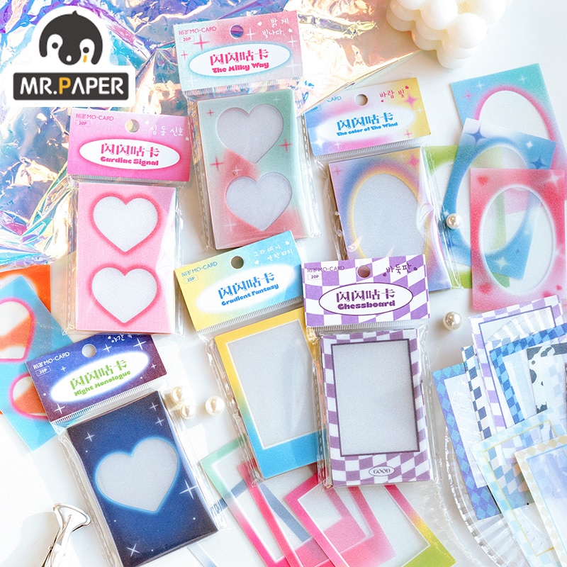 Mr.Paper 4 Design Sparkling Cuckoo Card You Are My Star Series Material Decorative Collage DIY Material Paper Bag