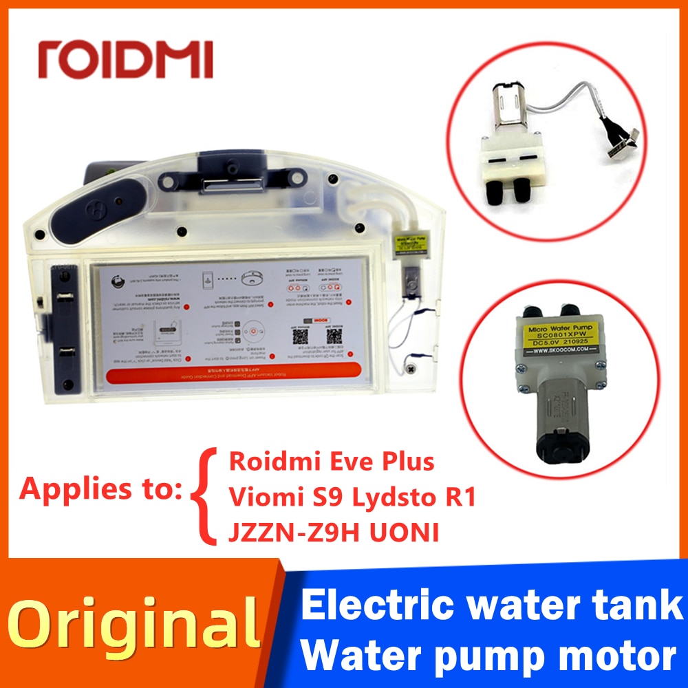 Xiaomi Roidmi Eve Plus Original Water Tank Pump Motor HEPA Filter Removable Main Brush Side Brush Mop Cloth Dust Bag Accessories