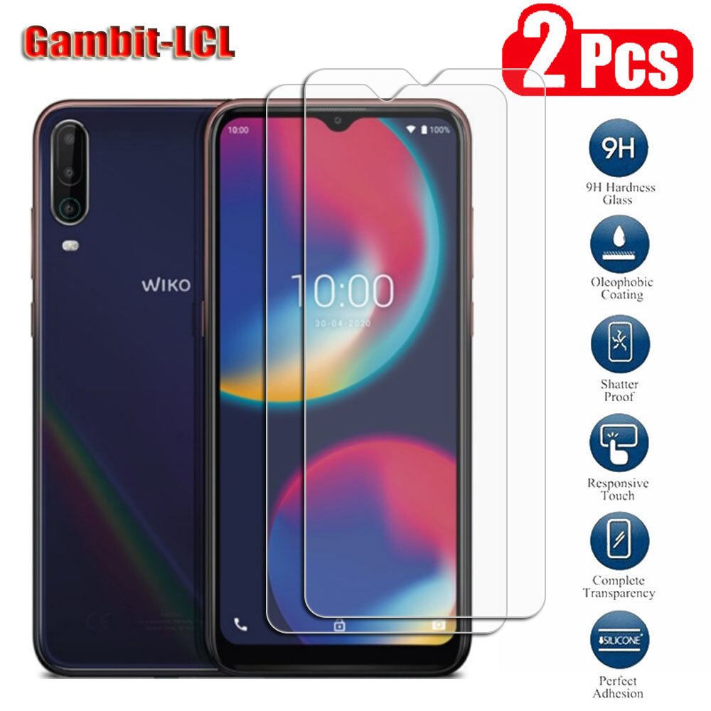 2Pcs Original Protective Tempered Glass For Wiko View4 Lite 6.52" View 4 4Lite View4Lite Screen Protection Protector Cover 