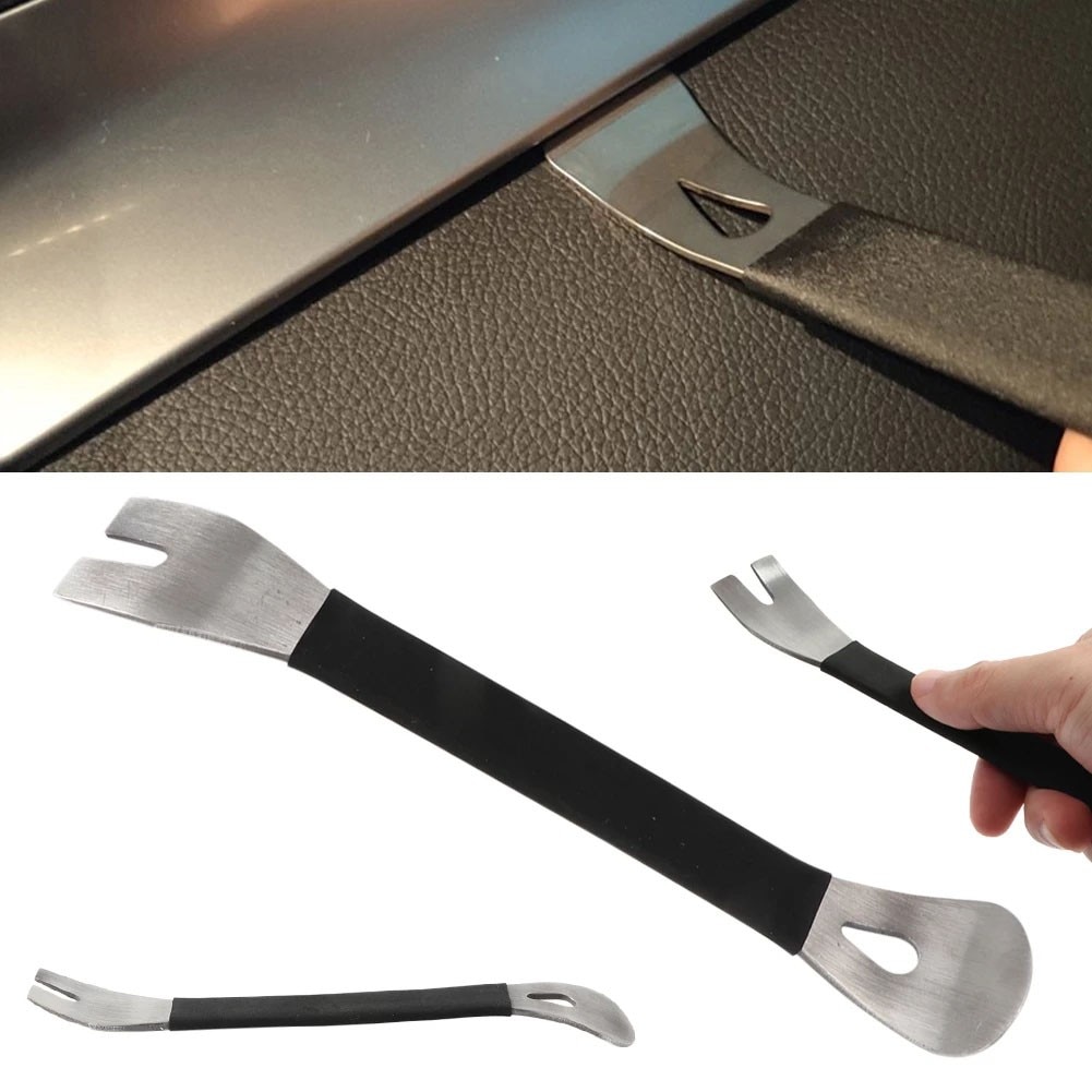 Trim Removal Tool Stainless Steel Durable Two-end Trim Removal Level Pry Tools Door Panel Audio Terminal Fastener Remover Tools