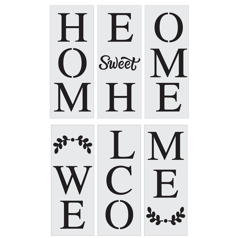 XX9A 3PCS Welcome Templates Big PET Stencils for Kid Adult Home DIY Drawing Graffiti