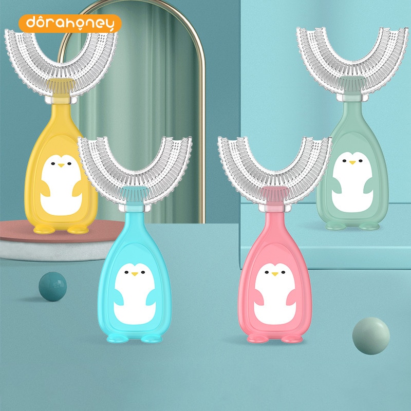 Baby Toothbrush Children 360 Degree U-shaped Child Toothbrush Teethers Soft Silicone Baby Brush Kids Teeth Oral Care Cleaning