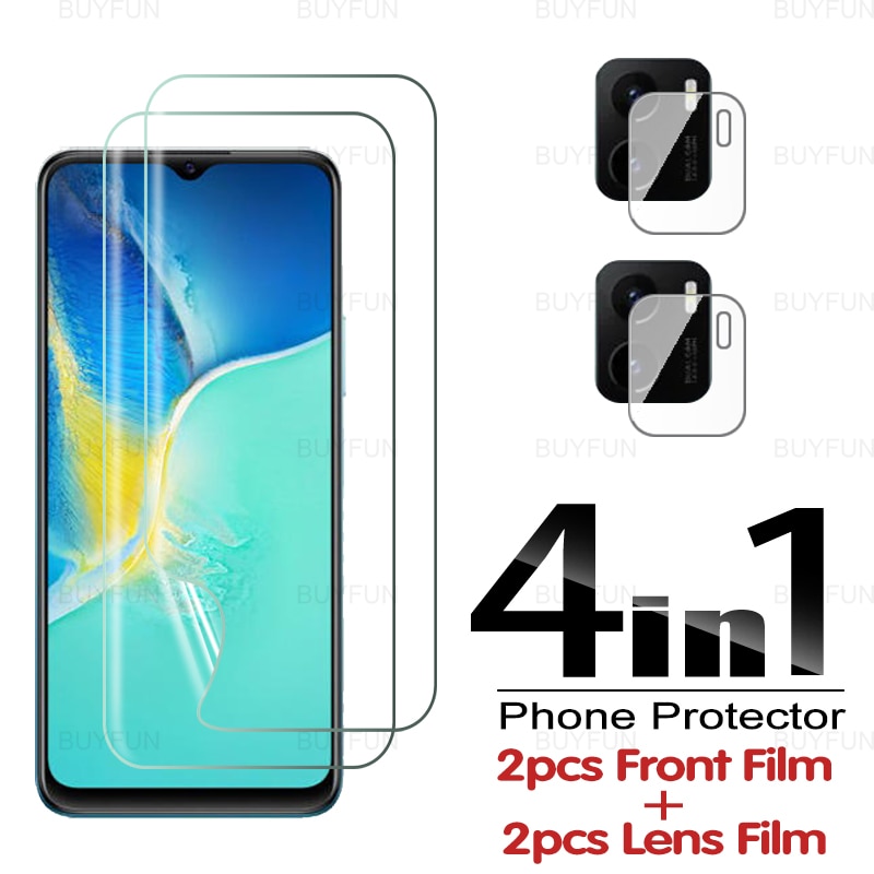 4in1 Screen Protector For vivo Y15s 6.51inch Full cover Front Hydrogel Film for vivo Y15a vi vo Y 15a vavo Y15s camera lens film