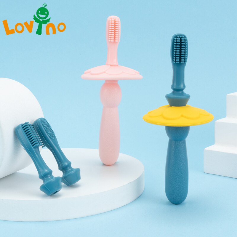 Baby Soft Silicone Training Toothbrush Children Dental Oral Care Tooth Brush Kids Replaceable Soft Head Toothbrush Baby Items