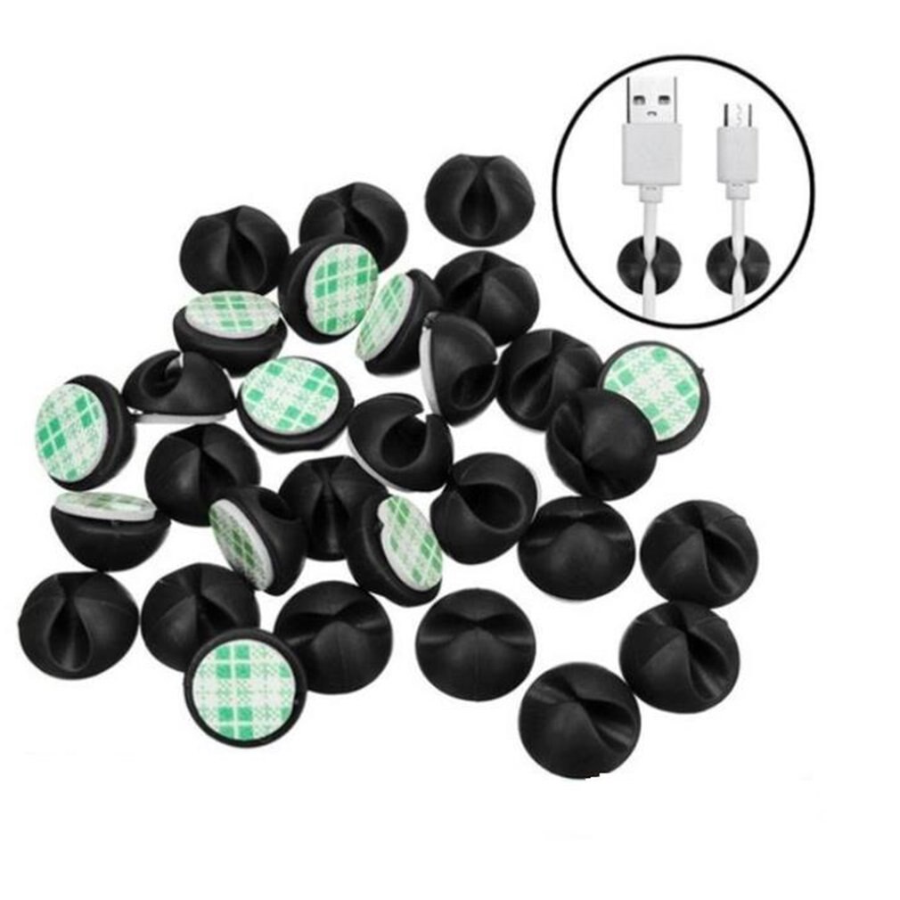 20PCS Cable Organizer Silicone USB Cable Winder Desktop Tidy Management Clips Cable Holder for Mouse keyboard Headphone Wire