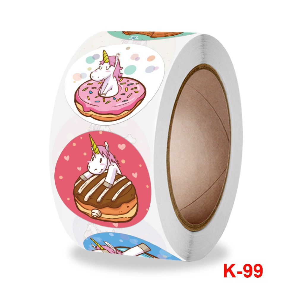 UU Gift 500 Pieces of Kids Reward Stickers 8 Pattern Unicorn Donut Classroom Teacher Cute Animals Seal Stationary Sticker