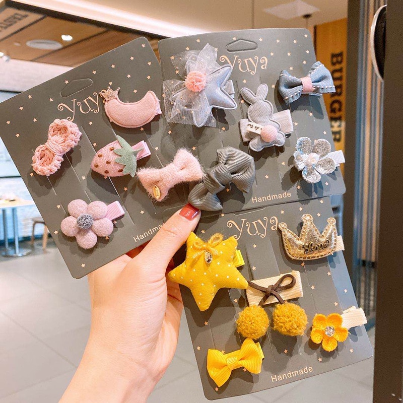 5 Pcs / Set Children's Hair Accessories Princess Star / Bowknot / Fruit / Flower / Animal Headdress Hairpins Barrettes Head