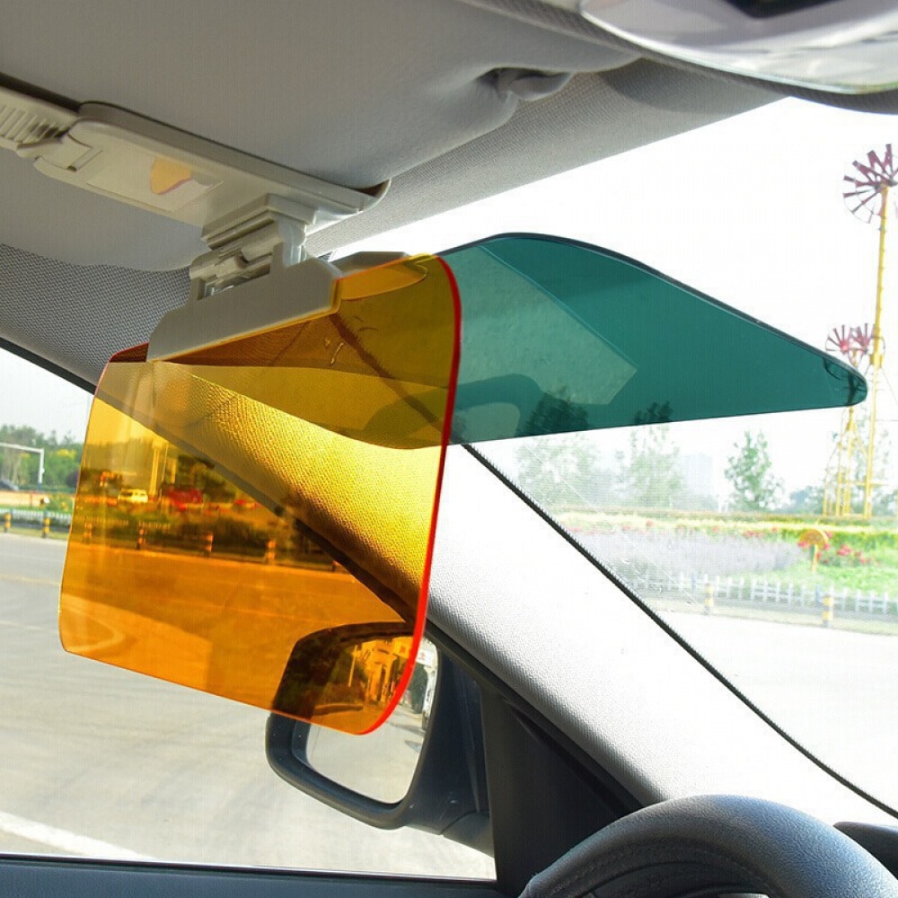 Car Sun Visor Hd Anti-uv-glare Day Night 2 In 1 Windshield Removable Acrylic Shade Foldable Driving Clear View Protection Clip