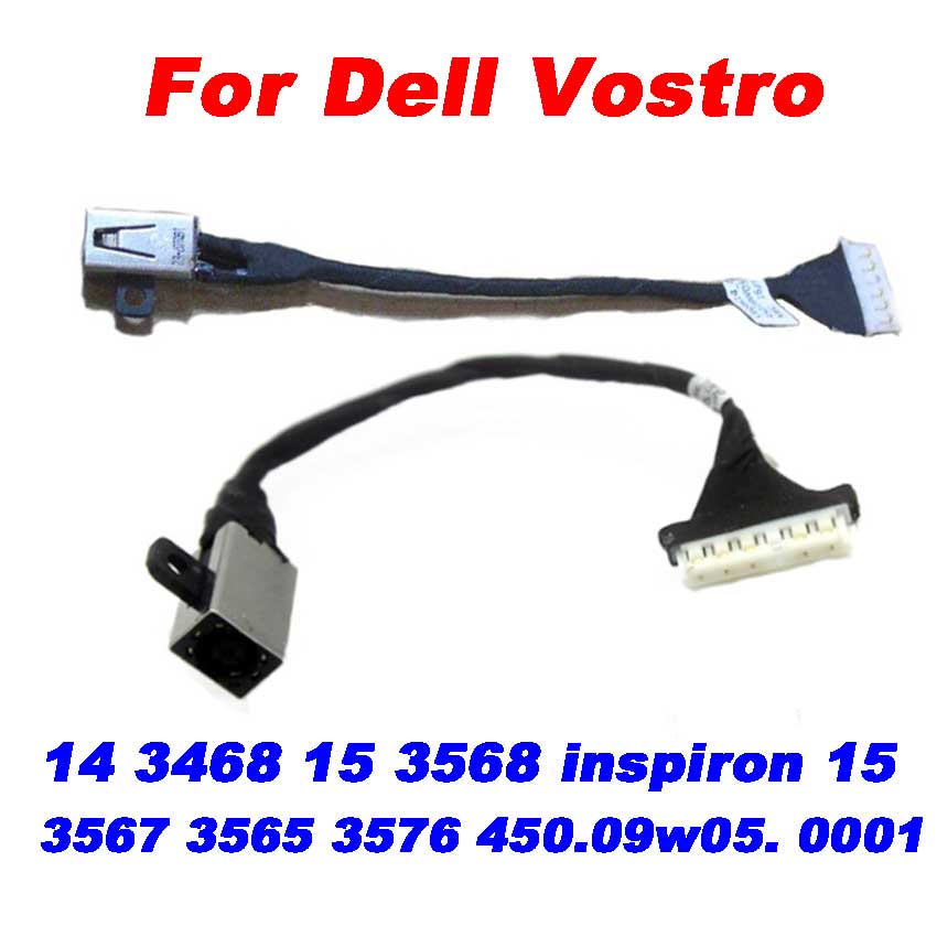 3-1Pcs Portátil Dc Power Jack Cabo Conector Para For Dell Vostro 14 3468 15 3568 Inspiron 15 3567 3565 3576 450.09w05. 0001