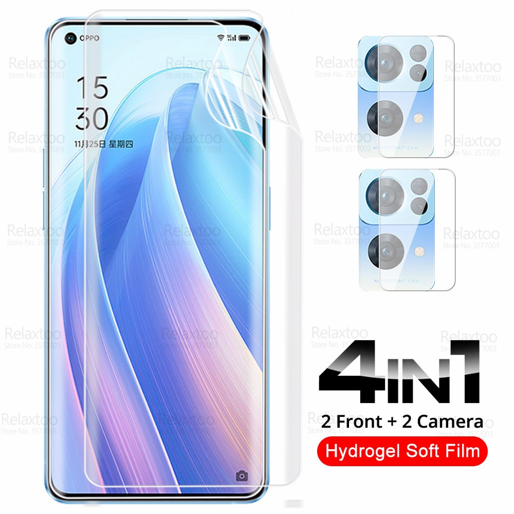 4in1 999D Curved Hydrogel Film For Oppo Reno7 Pro Screen Protector Reno 7 SE 7Pro 7SE 5G Phone Protective Soft Film Camera Glass