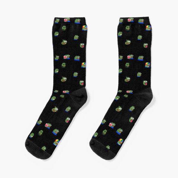 Peepo Emote Black Crew Socks Comfortable Breathable Autumn Pattern Cartoon Ladies Women Short Girls Unisex Best Sports Mens