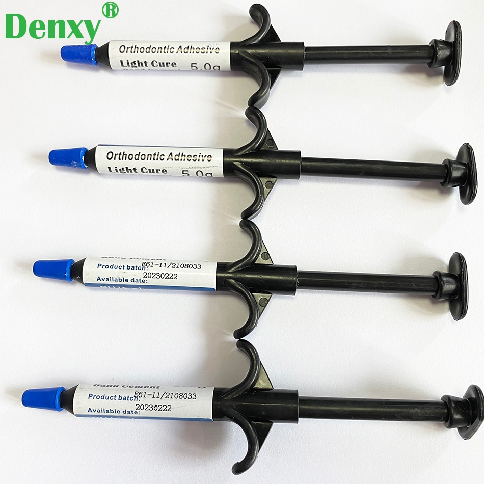 4pcs Denxy Dental Good Quality Orthodontic Direct Bonding System Adhesive Light Cure Blue Glue Bonding For Brackets Ortodoncia