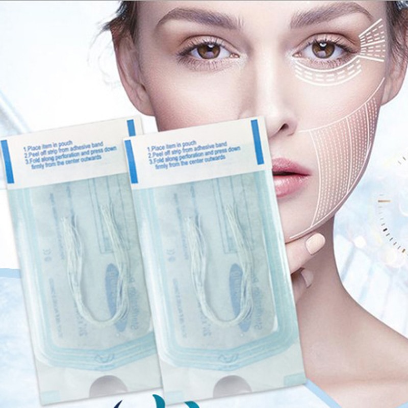 5Bags/60Pcs Protein Thread No Needle Gold Protein Line Absorbable Anti-wrinkle Face Filler Women Beauty Care Skin Collagen Based