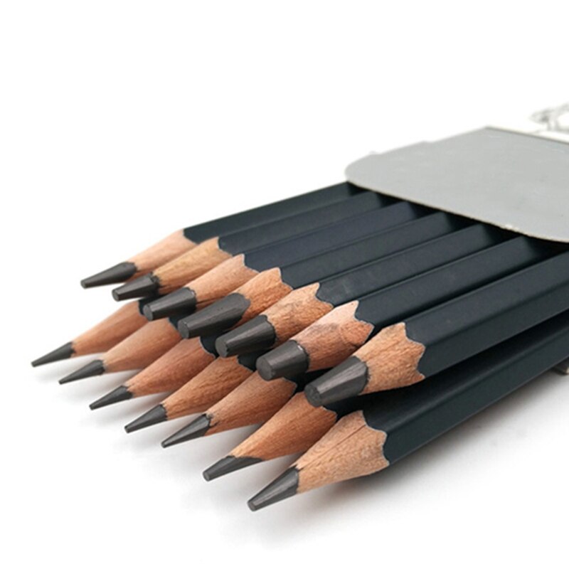 12pcs/pack Professional Sketch Drawing Pencil Set HB 2B 6H 4H 2H 3B 4B 5B 6B 10B 12B 1B Painting Pencils Stationery Supplies