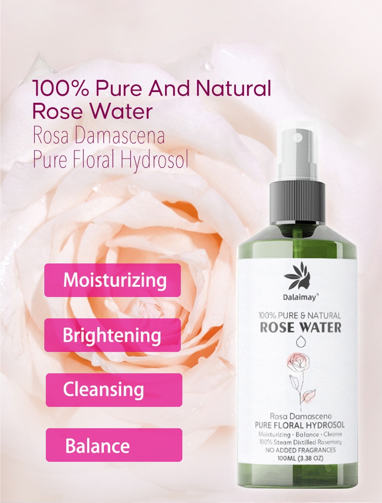 Rosa Damascena Pure Floral Hydrosol Moisturizing Brightening Cleansing Balance Turbidity RemovalAnd Purification