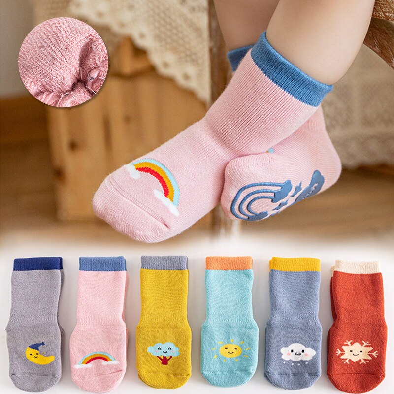 Baby Socks Non-slip Toddler Soft Bottom Cute Cartoon Thick and Warm Autumn and Winter Children Floor Socks 1~3 Years Old