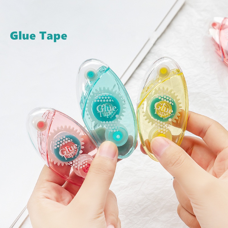 Mini Glue Tape Portable Sized 6mm 8mm Transparent Color Shell Double Side Adhesive for Diary Album Handcraft Home DIY Art A6858