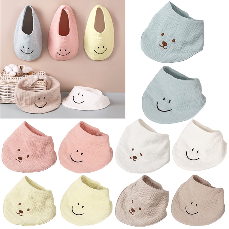 XXFE Baby Feeding Drool Bib Saliva Towel Soft Cotton Muslin Snap Button Burp Cloth for Newborn Toddler Shower Gifts