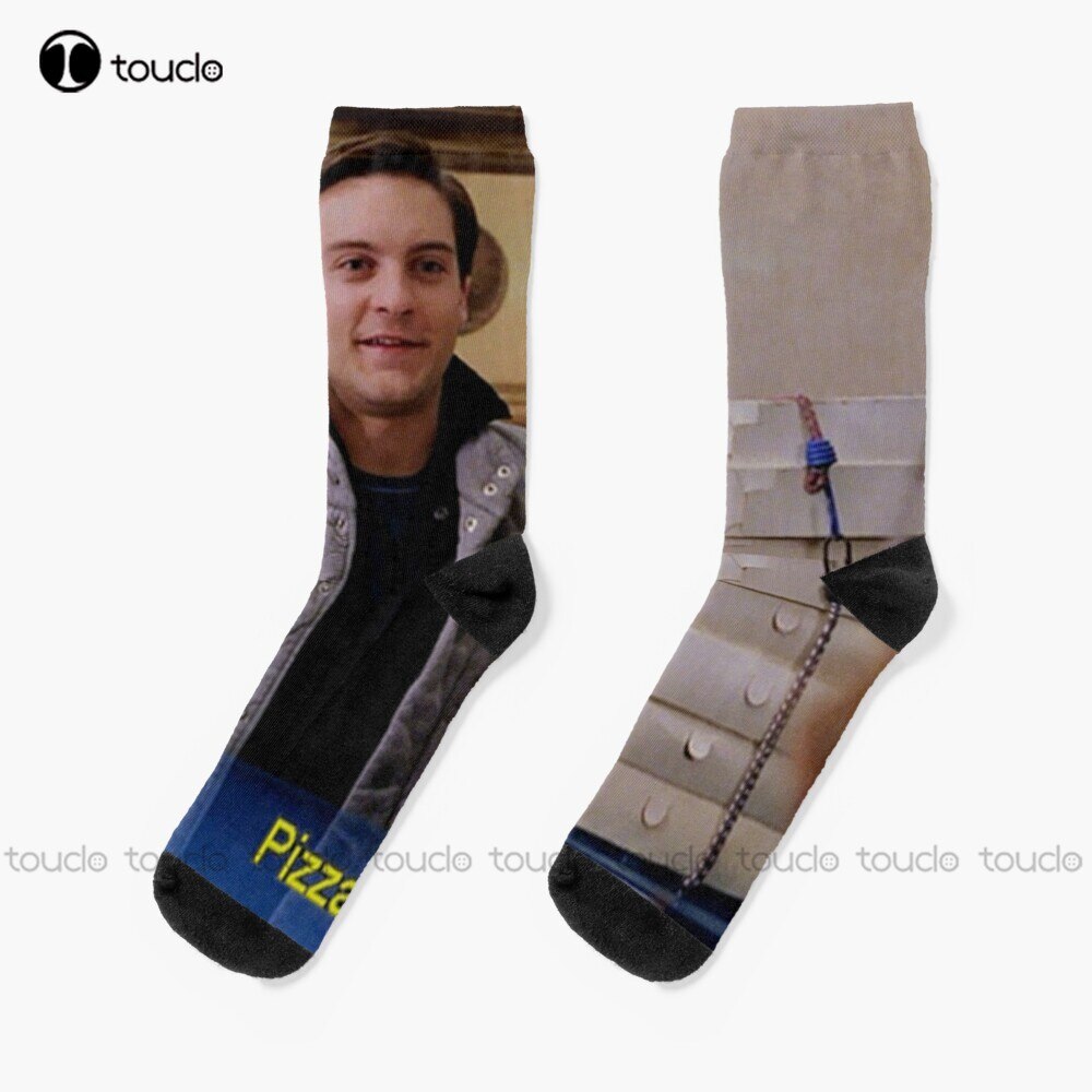Pizza Time Tobey Maguire Socks Mens Socks Crew Unisex Adult Teen Youth Socks Christmas Gift Custom Hd High Quality Fashion New