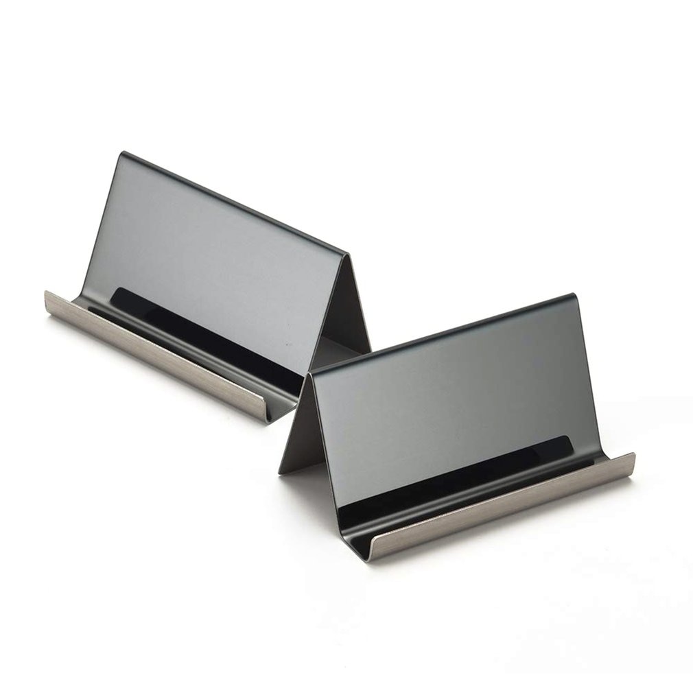 2PCS Stainless Steel Business Name Card Holder Display Stand Rack Desktop Table Organizer Cards Collection Organizer For ID Card