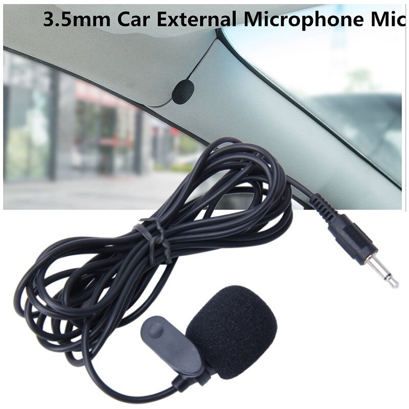 3.5mm Car Clip External Microphone For Bluetooth Stereo GPS DVD MP5 Radio