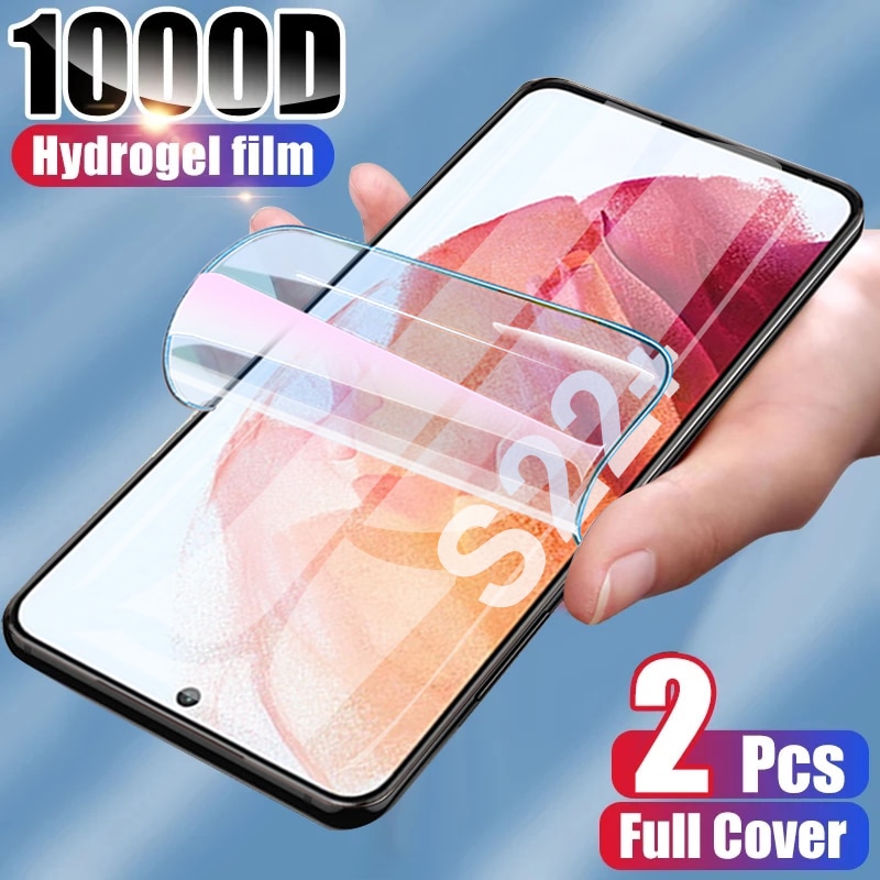 2PCS Full Cover Hydrogel Film For Samsung Galaxy S22 S21 S20 FE Ultra S10 S9 S8 Plus Screen Protector S10 Lite S7 Not Glass