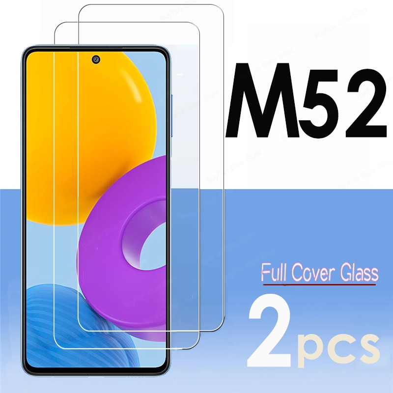 2 pcs Tempered Glass For Samsung Galaxy M52 5G cover Screen Protector For Samsung M 52 M526B M526BR glas 2.5D 9H Film armored